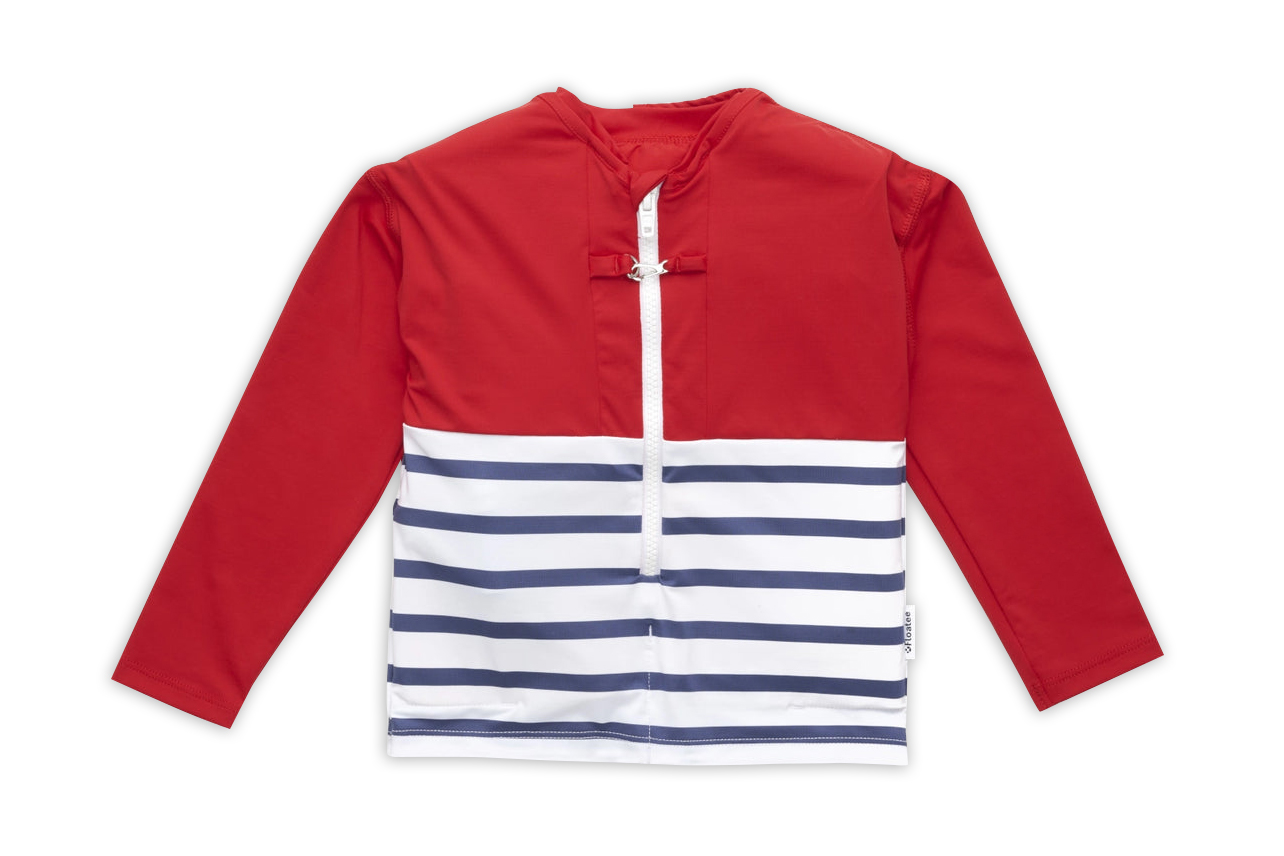 Floatee - Das Anti-Ertrinken T-Shirt für Kinder mit UV-Schutz, rot - Gr. 92 | Langarm T-Shirt Komplettset, Schwimmweste für Kleinkinder Image