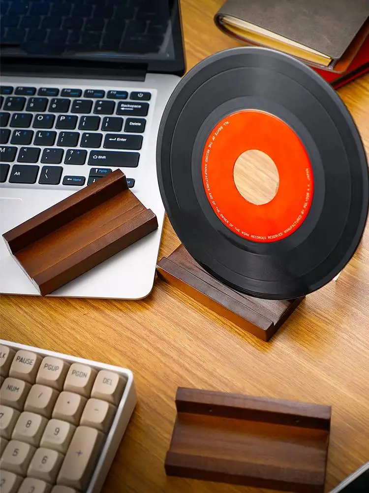 Étagère murale en bois pour disques vinyles, 6 pièces, petit support pour disques, présentoir pour disques vinyles, supports d'affichage pour Albums