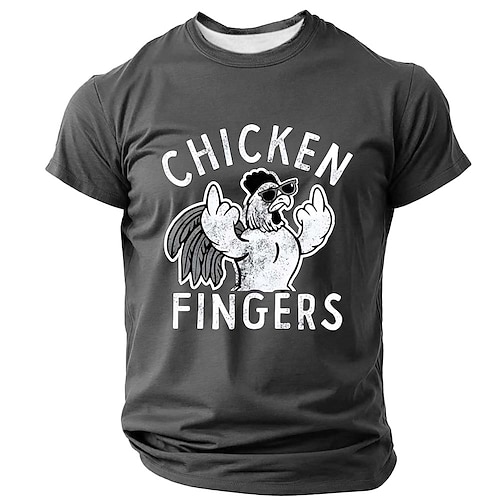 Lustiges Herren-T-Shirt mit Hühnerfinger-Motiv, Hahn, der den Mittelfinger zeigt, Sonnenbrillen-Print, originelles grünes Oberteil, Geschenkidee für ihn, Größen S, M, L, XL, XXL, XXXL Image