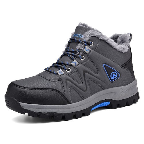 Schwarze Herren-Winterwanderstiefel, wasserdicht und isoliert, ideal für Schnee, Wanderungen und Outdoor-Abenteuer, robustes Schuhwerk für kaltes Wetter und unwegsames Gelände Image