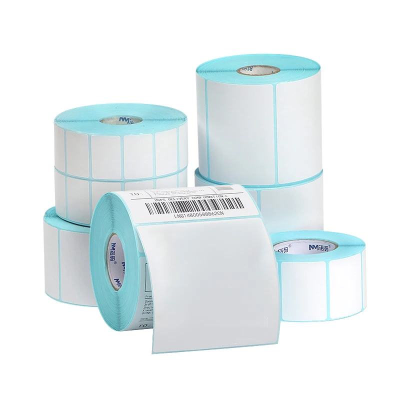 1 Rolle Thermopapieraufkleber für Barcode, SKU-Etikett, Preisschild in Rolle, blanko, weiß, Direktdruck, wasserfest, ölbeständig, selbstklebend, TMZ Image
