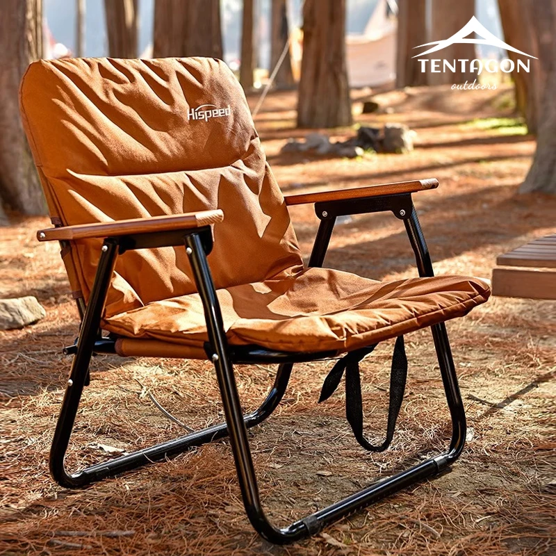 Camping Stuhl Tragbare Falten Kermit Stuhl Wolle Kissen Reise Holz Stuhl Outdoor Picknick Entspannen Angeln Stuhl Sofa Kissen Image