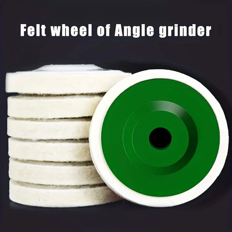 10 Stück Spiegel-Polierscheibe aus Wolle, Schleifblatt, abgewinkelte Wolle, Polierscheibe mit hoher Dichte, feines weißes Wollpad, industrieller Wollfilz Image