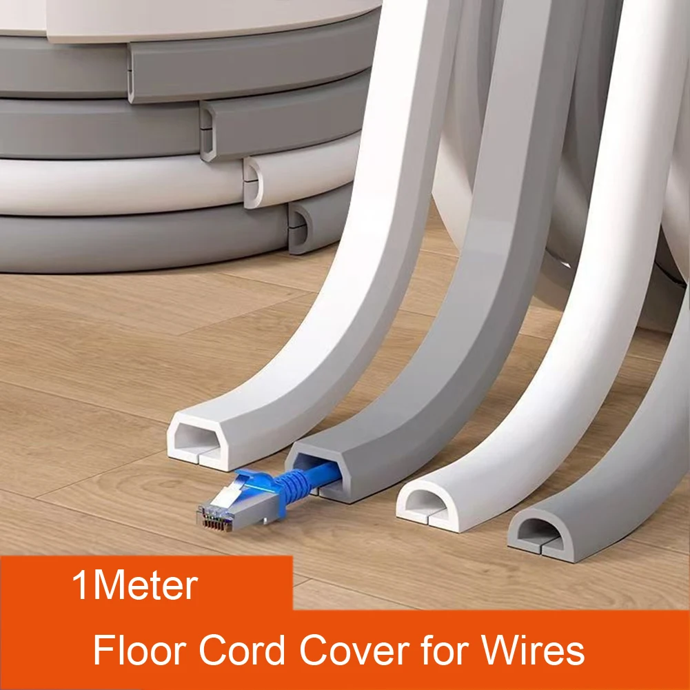 PVC-Bodenschnurabdeckung zum Verbergen von Drähten und Kabeln mit gebogenem Design zur Auslösung im Heimbüro Image