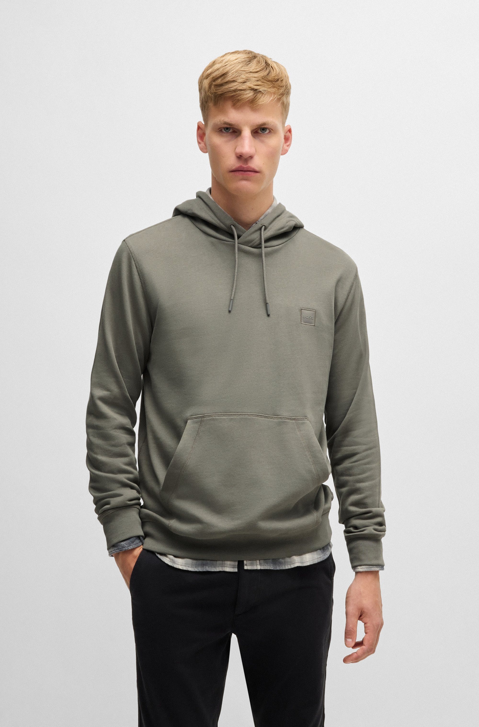 Kapuzensweatshirt BOSS ORANGE "Wetalk", Herren, Gr. S, open grau076, Sweatware, Obermaterial: 100% Baumwolle, regular fit hüftlang, hoch geschlossener Ausschnitt, weit Bündchen, Sweatshirts, mit gesticktem BOSS Markenlabel