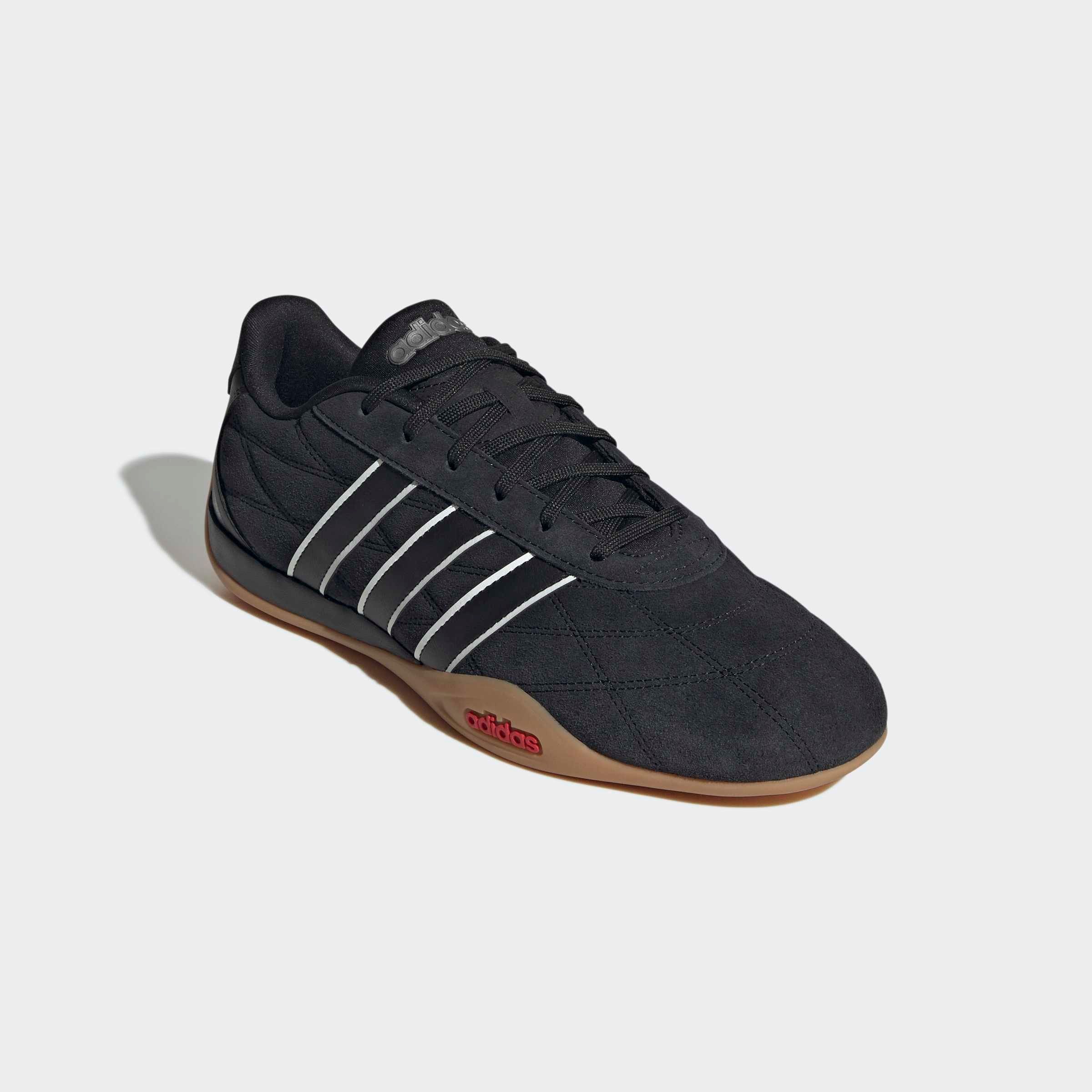 Sneaker ADIDAS SPORTSWEAR "GROUNDPULSE", Damen, Gr. 47, core schwarz, core schwarz, pure ruby, Leder, Synthetik, Schuhe Sneaker