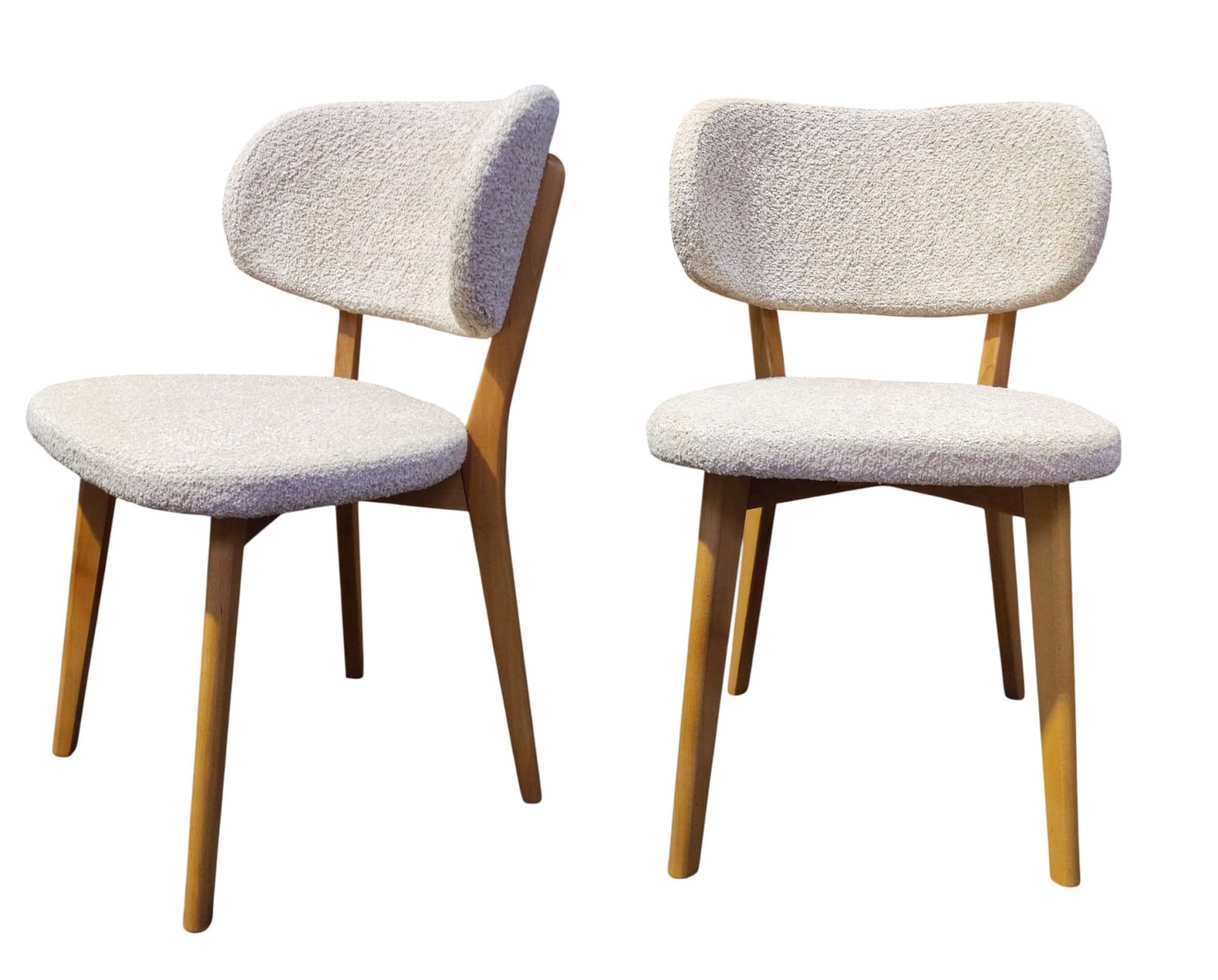 Polsterstuhl HOME AFFAIRE "Luxy Esszimmerstuhl, Küchenstuhl, 4-Fußstuhl", creme, eiche look, B:51cm H:82cm T:59cm, Massivholz, Polyester, Stühle, Polsterstuhl