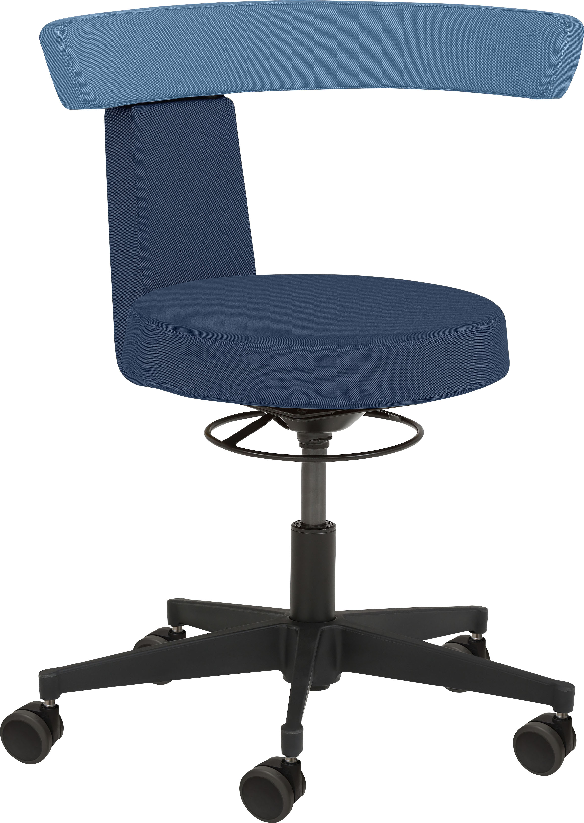 Drehhocker MAYER SITZMÖBEL "Funktionsdrehhocker 1263", blau (dunkelblau, hellblau), B:64cm T:60cm, 100% post-consumer recyceltes Polyester, Hocker, Drehhocker