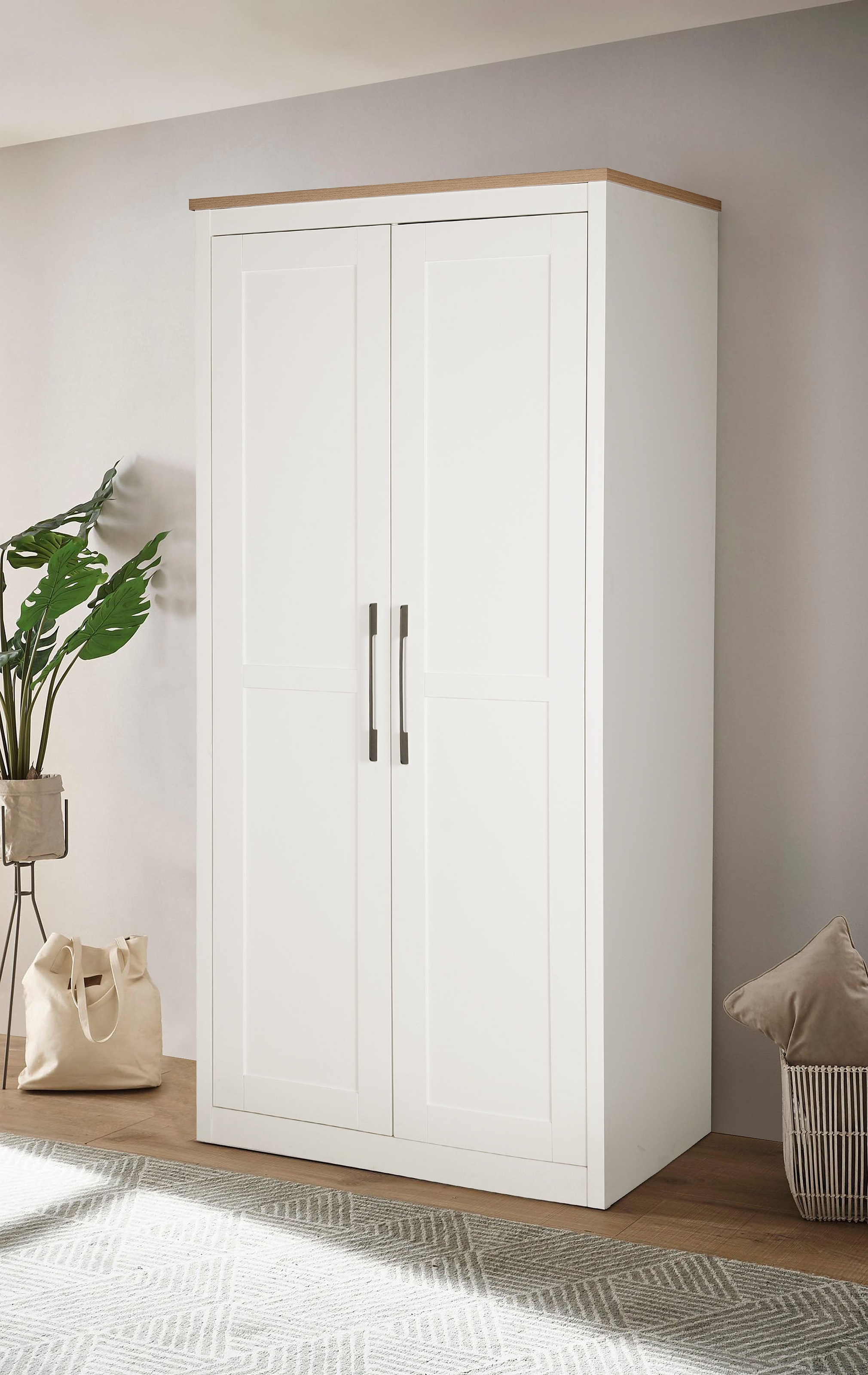 Kleiderschrank OTTO HOME "Büsum Schlafzimmer Schrank Otto´s Choice", weiß, B:100cm H:210cm T:60cm, MDF, Spanplatte, Schränke, Kleiderschrank, Schlafzimmerschrank Landhaus Design Garderobe Schrank Bestseller