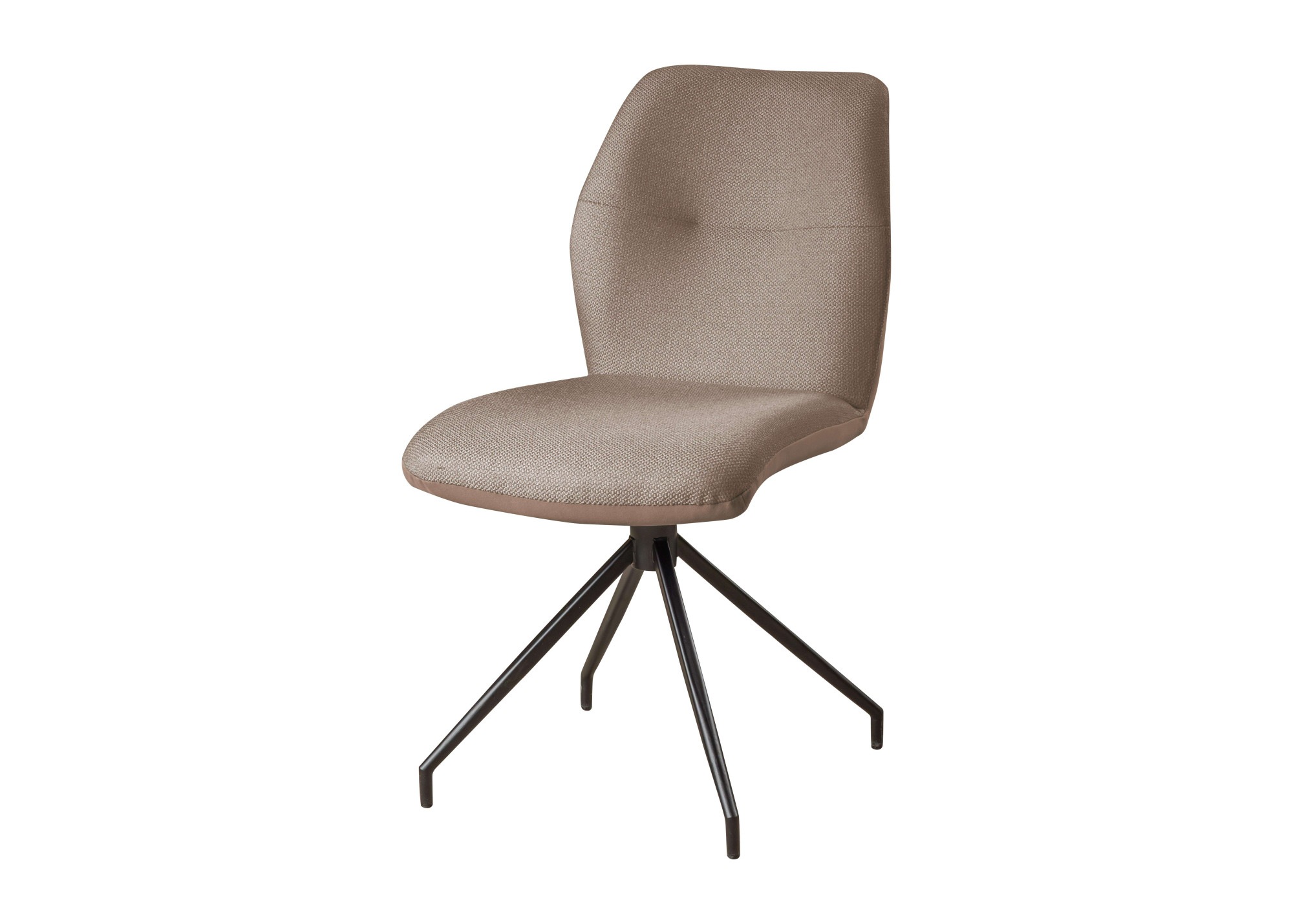 Drehstuhl HOME AFFAIRE "Bruna Esszimmerstuhl,Polsterstuhl, Küchenstuhl, 4-Fußstuhl", taupe, schwarz, B:49cm H:89cm T:64cm, Metall, Polyester, Sperrholz, Stühle, Drehstuhl