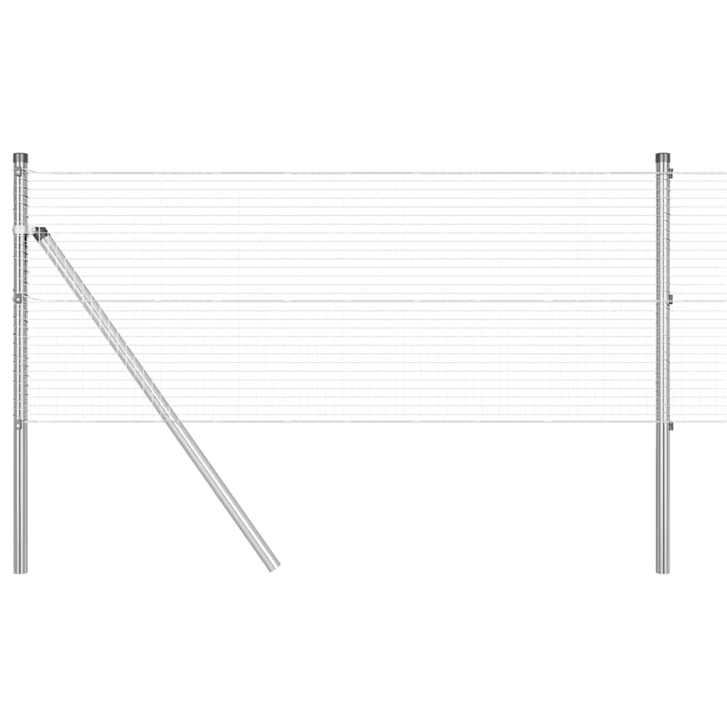 vidaXL Zaunpfosten Silber 10 x 0,4 m (19 x 19 mm Netz) Stahl Image