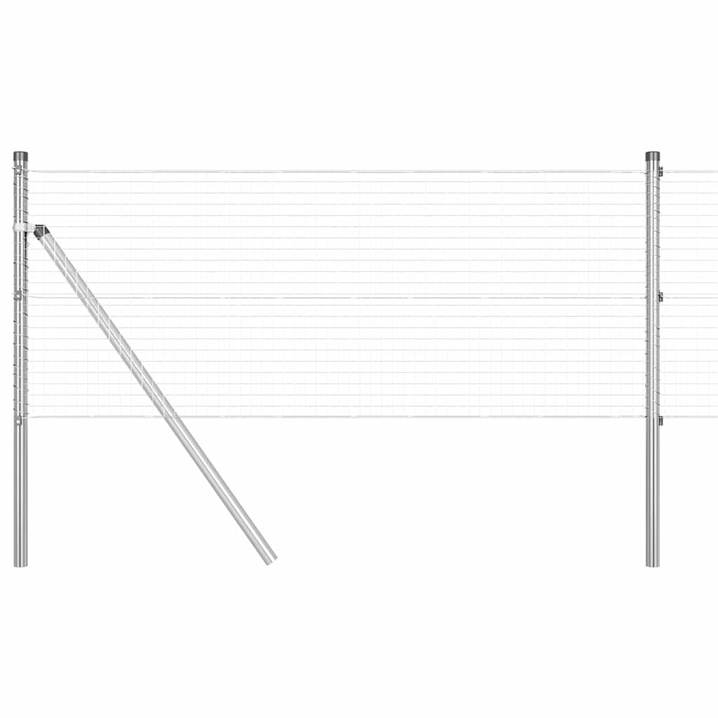 vidaXL Zaunpfosten Silber 100 x 0,6 m (25 x 25 mm Maschen) Stahl Image