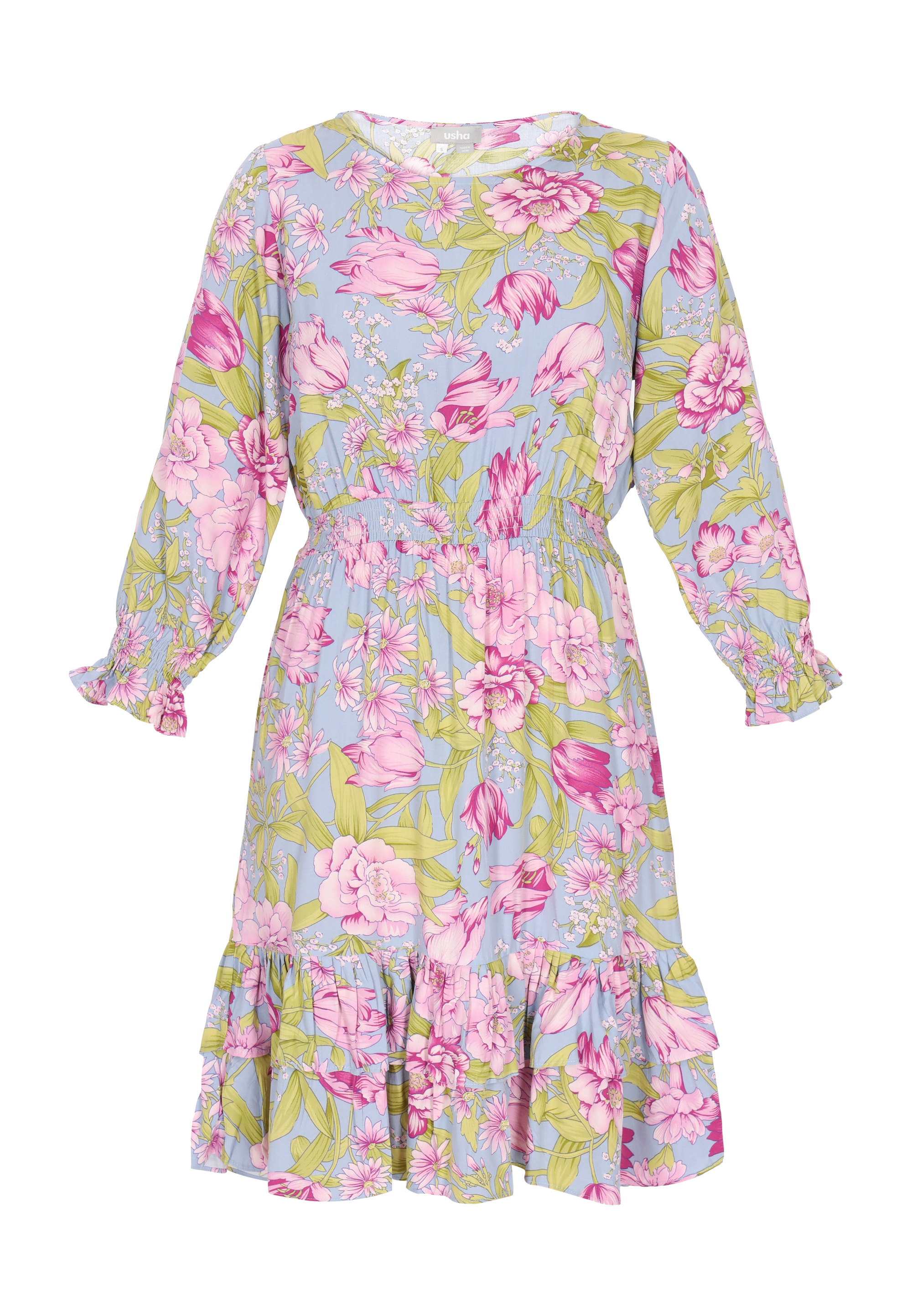 usha Kleid Frauen blau mehrfarbig M