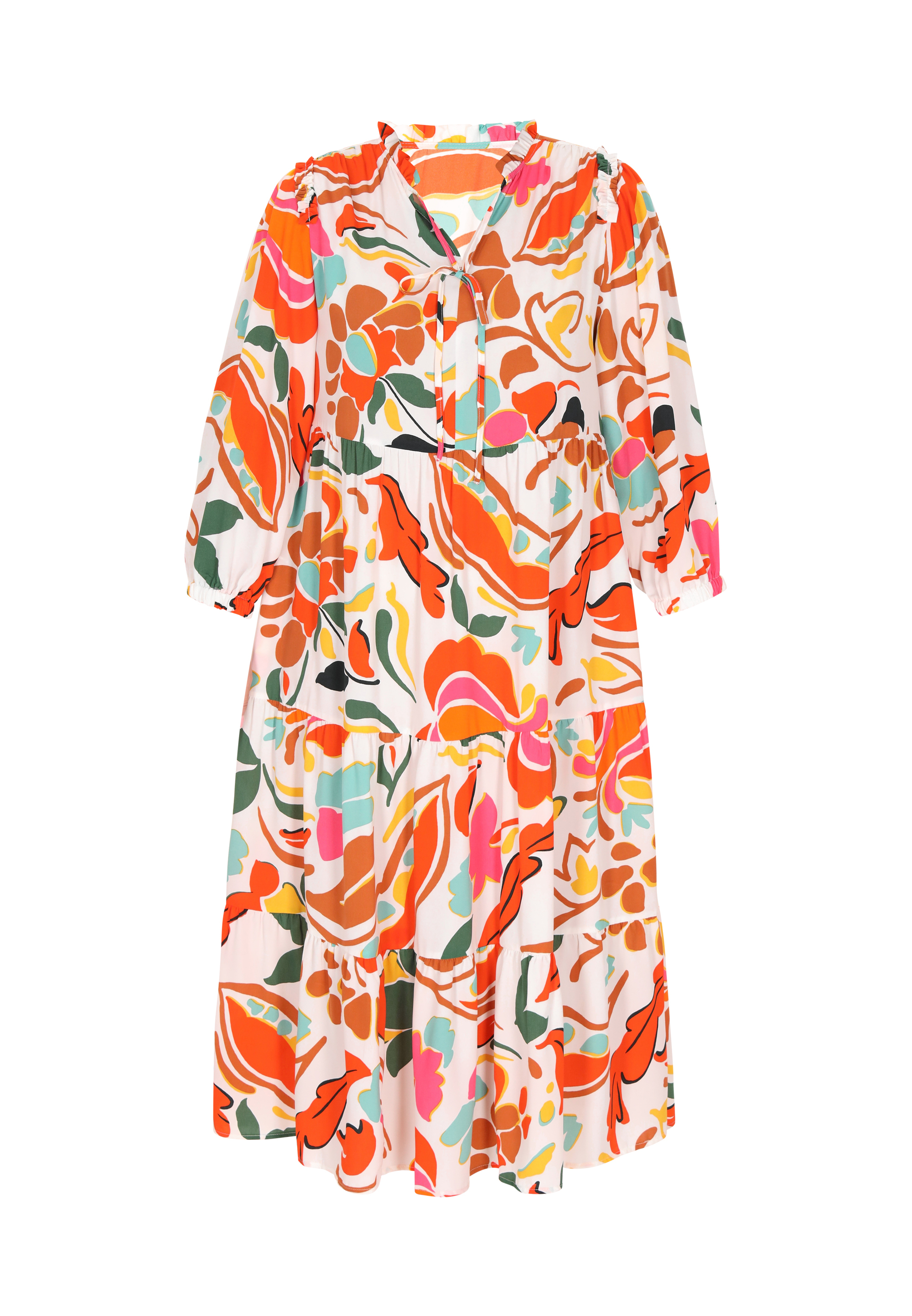 FELIPA Kleid in großen Größen Frauen mehrfarbig orange