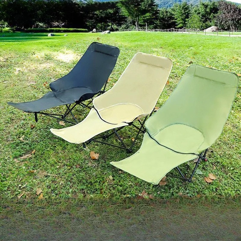 Tragbarer, zusammenklappbarer Mondstuhl, 3-stufig verstellbarer Liegestuhl, Camping, Picknick, Strand, Büro, Nickerchenliege, leichter faltbarer Stuhl Image