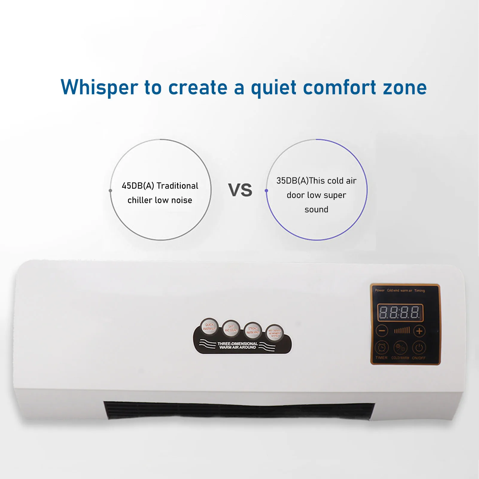 Climatiseur chauffage ventilateur mural climatisation ventilateur chaud 10m télécommande 1800W climatiseur chauffage pour chambre