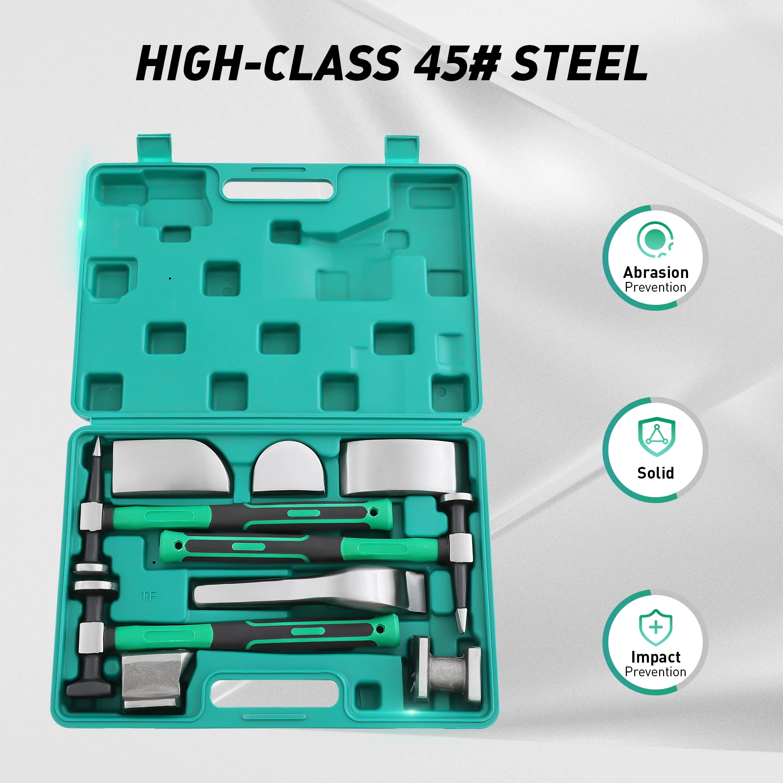 9 pezzi Kit di riparazione ammaccature senza vernice Set di riparazione ammaccature Kit di rimozione ammaccature Kit di strumenti di riparazione carrozzeria auto Estrattore di ammaccature per auto