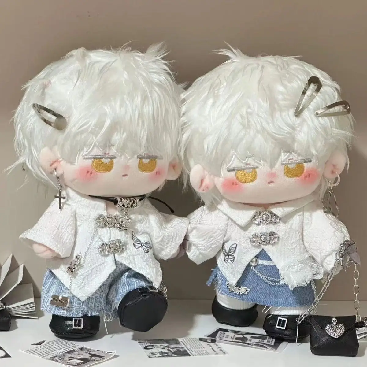 20 cm große Puppenkleidung aus Baumwolle – traditionelles chinesisches Hanfu-Outfit für nicht beschreibte Unisex-Puppen, wechselbares Kostüm im antiken Stil