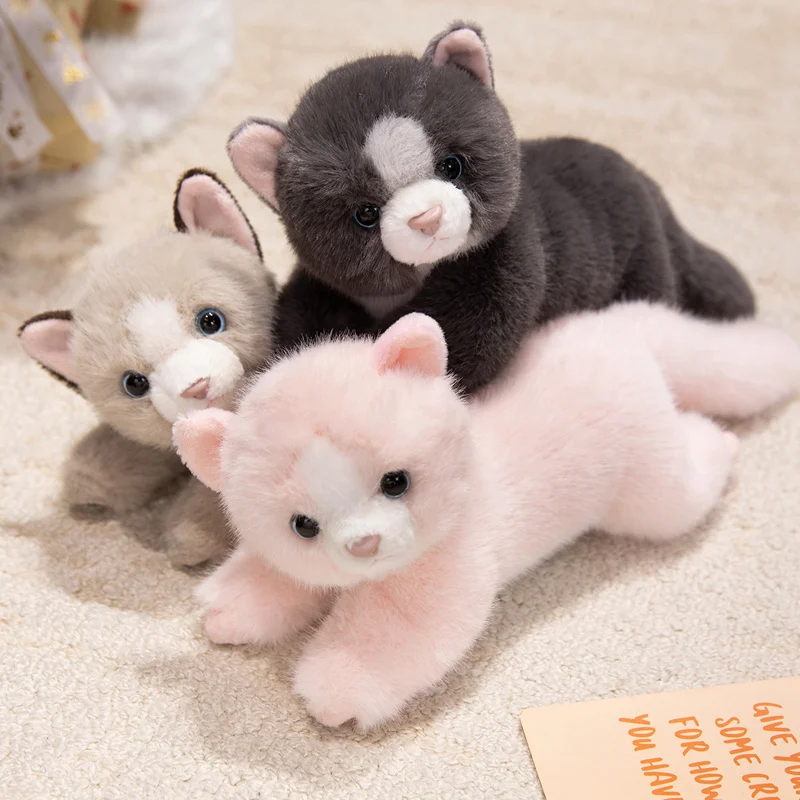 35 cm Simulation Grau Rosa Katzen Plüschtier Lebensechte Persische Katze Gefüllte Puppen Imitation Katze Plüsch Spielzeug Wohnkultur Puppe Spielzeug Image