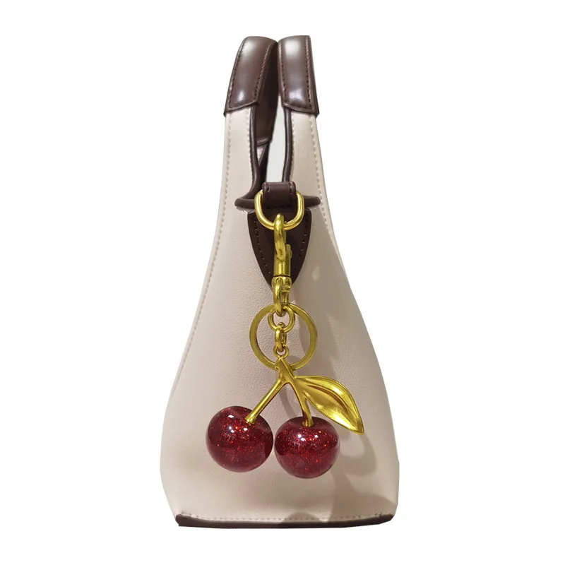 Kirsch-Taschen-Charm, Geldbörsen-Charm, Schlüsselanhänger – Curry-Accessoires, Geschenke für Frauen, Weihnachtsgeschenke für Frauen, Valentinstag-Tasche, Geschenk für Mädchen Image
