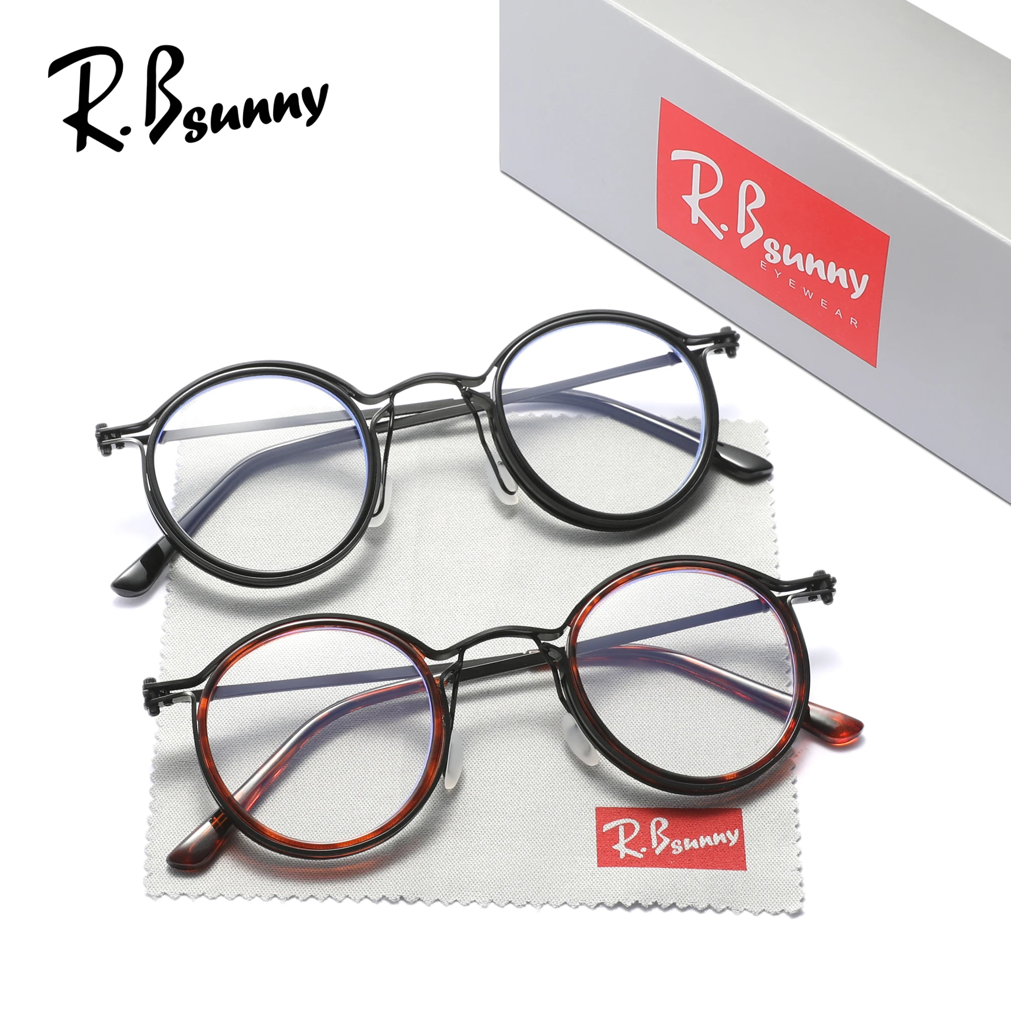 2PCS Vintage Runde Lesebrille Männer Frauen Blau Licht Lesen Brillen leser Für Ältere + 1,0 + 1,5 + 2,0 + 2,5 + 3,0 + 3,5 Image