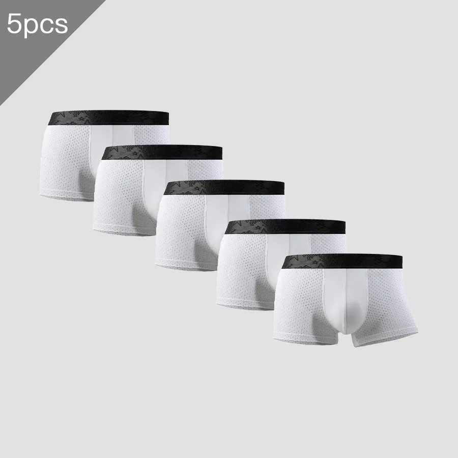 3-teilige Herren-Boxershorts aus Eisseide, ultradünn, für den Sommer, atmungsaktiv, Persönlichkeitstrend, Sommer-Boxershorts Image