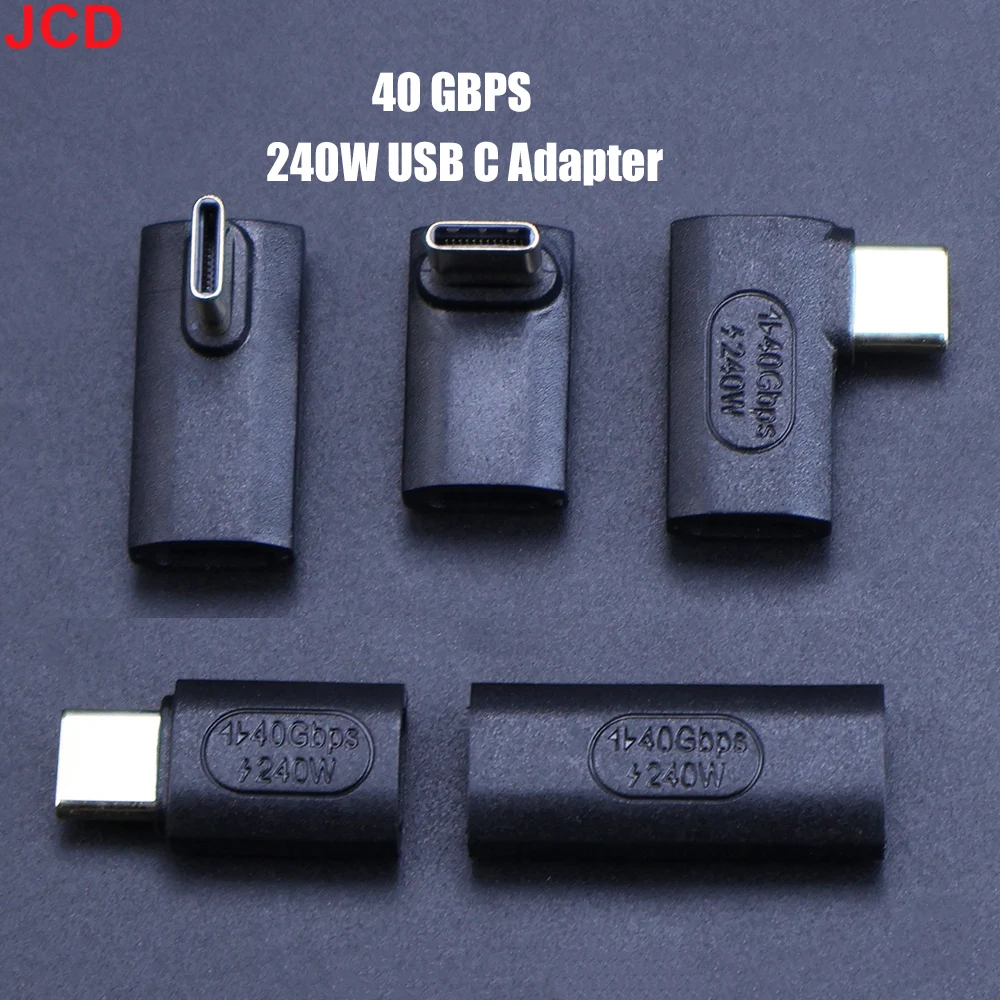 240W USB C Extender Adapter 90/180 Grad Typ C Stecker auf Buchse Extender OTG 40Gbps Schneller Datenadapter Konverter Ladeadapter Image
