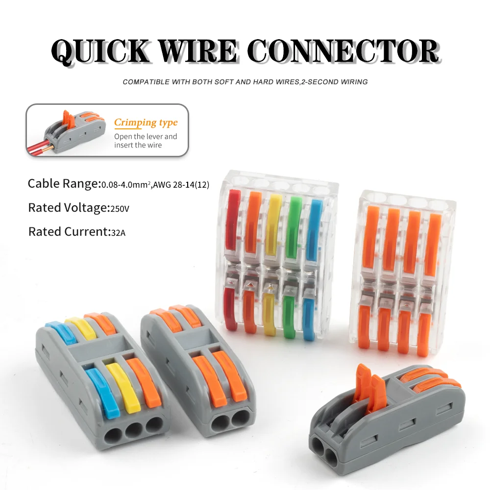 10/50Pcs Mini Schnelle Verdrahtung Kabel Anschlüsse Hebel 28-12 AWG Universal Hebel Draht Mutter Elektrische Anschlüsse push-in Hause Terminal Image