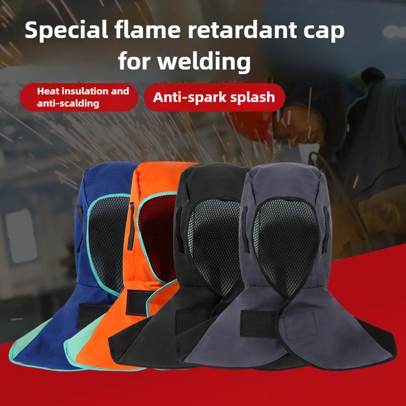 Flammhemmender, feuerfester, staubdichter Schal mit Schutzhaube gegen Schleifstaub, hitzebeständiger Schutzumhang und Kapuze für Schweißer Image