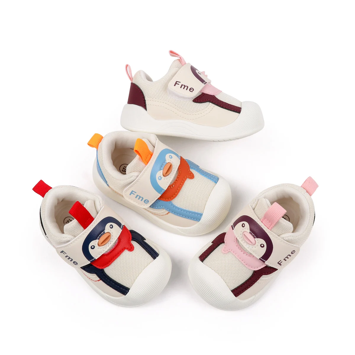 Kleinkind-Lernschuhe mit weichen Sohlen, Frühling und Herbst, neuer Stil, atmungsaktive, rutschfeste Kinder-Sportschuhe für Jungen und Mädchen Image