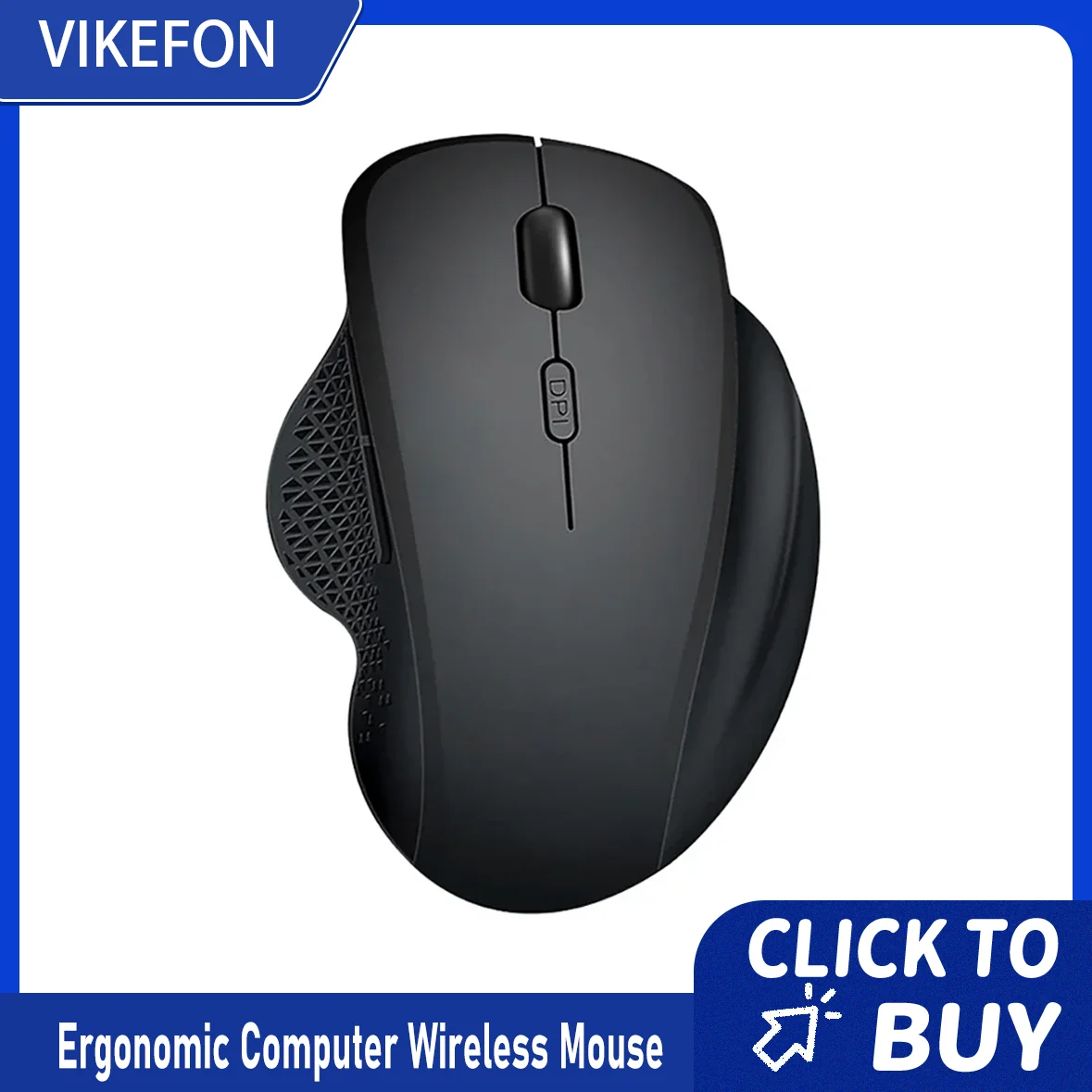 Kabellose Maus, ergonomische Computermaus, PC, optische Mause mit USB-Empfänger, 6 Tasten, 2,4 GHz, kabellose Mäuse, 1600 DPI für Laptop Image