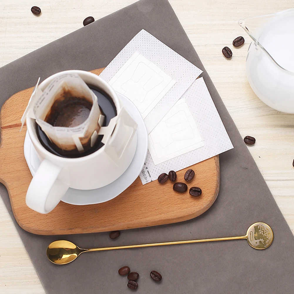 25-500 stücke Kaffee Filter Papier Taschen Einweg Tropf Kaffee Tasche Siebträger Hängen Ohr Espresso Kaffee Zubehör Tee Werkzeuge Image