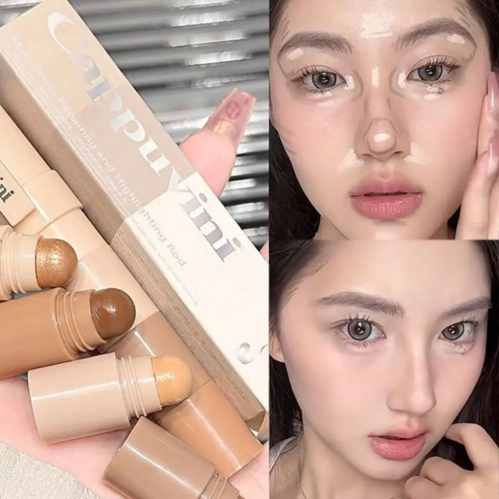 1Pc Multi-effekt Konturierung Hervorhebung Stick Multi Effekt Schönheit Hochglanz Stick Schlafen Seidenraupe Nase Schatten Gesichts make-up Image