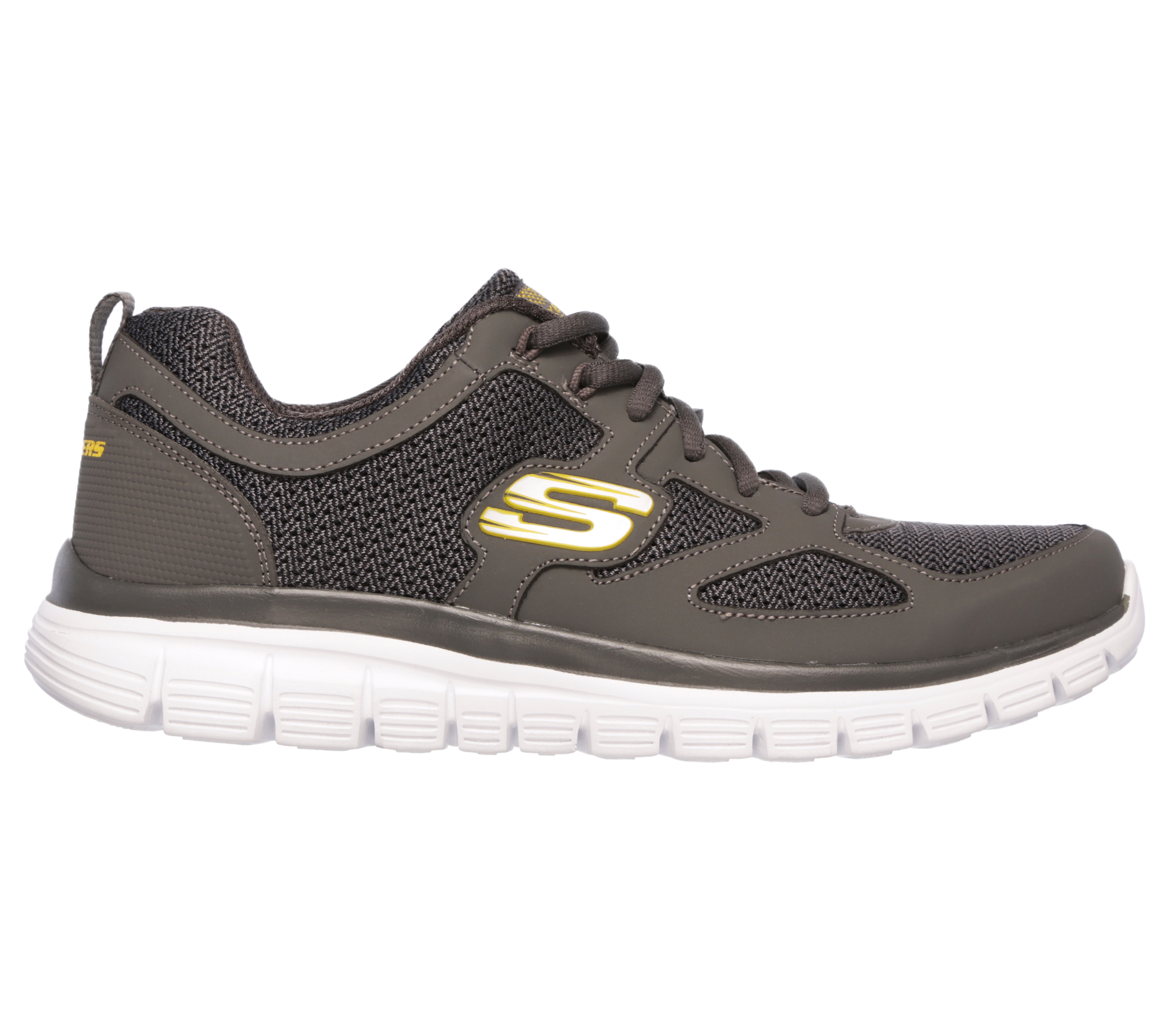 Sneaker SKECHERS "BURNS-AGOURA", Damen, Gr. 39, dunkelgrau, Leder, Textil, kontrastfarbene Details, Schuhe Sneaker, Schnürschuh, Sportschuh mit Memory Foam