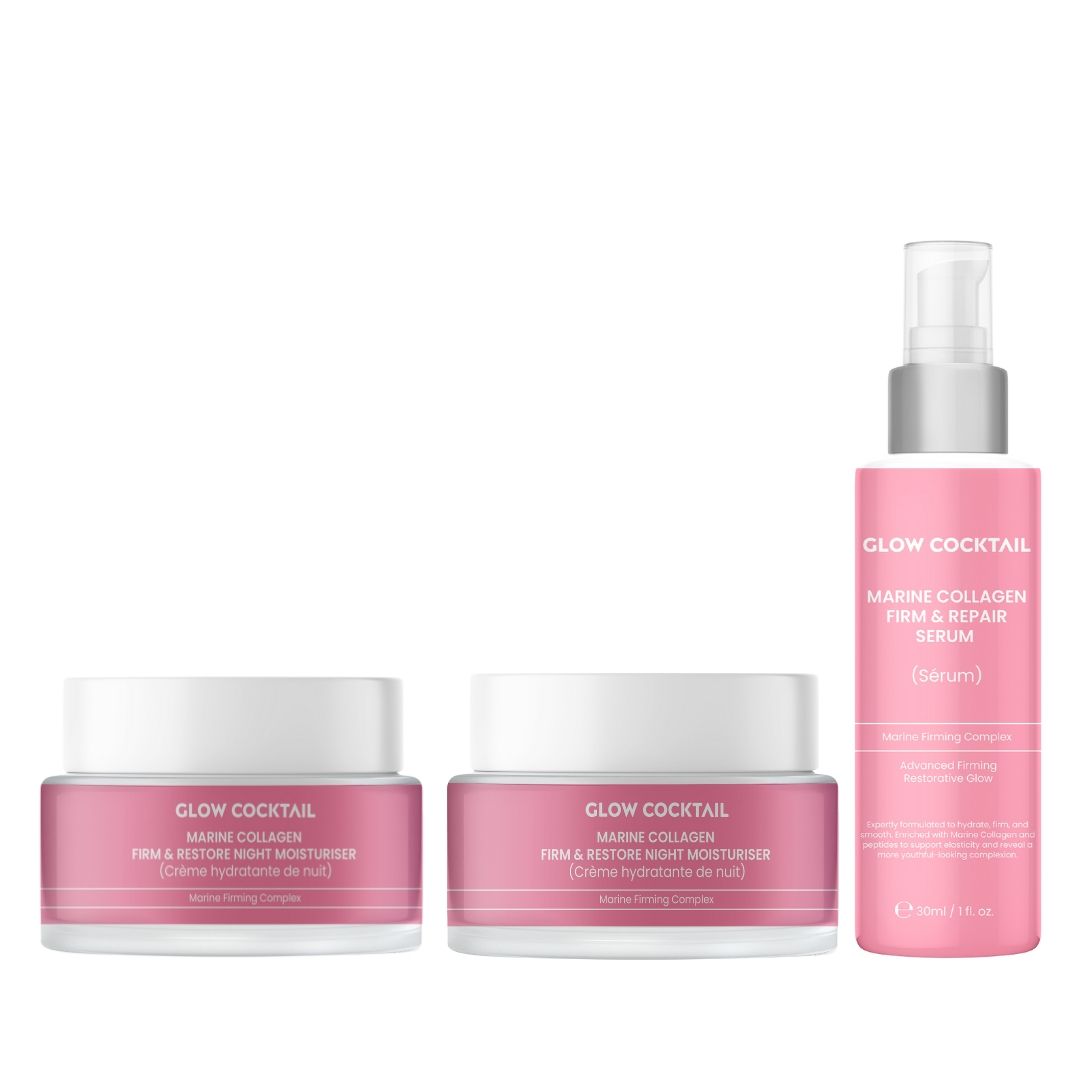 Glow Cocktail Set completo per la cura del collagene marino 130 ml