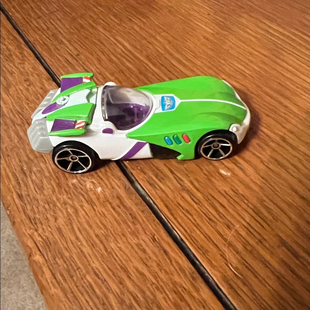 Disney Toys | Disney Buzz Lightyear Green And Purple Hot Wheels Toy Story 4 Car Nwot | Color: Green/Purple | Size: Osb