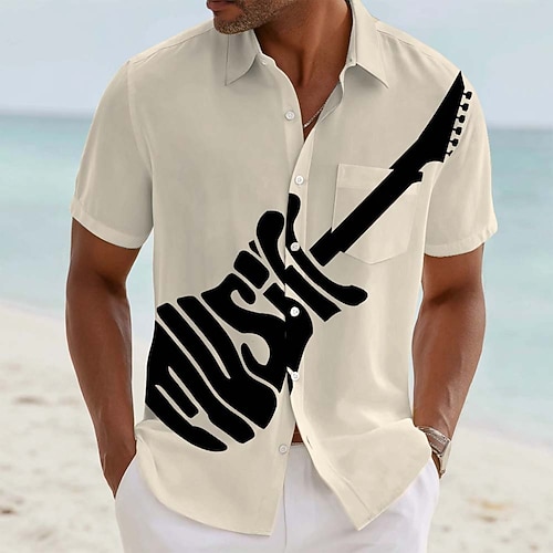 Homme Guitare Instrument de musique Chemise Chemise d
