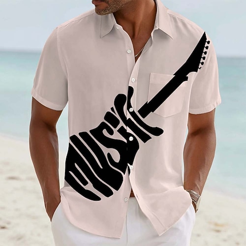 Homme Guitare Instrument de musique Chemise Chemise d