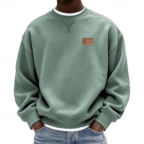 Homme Couleur Pleine Sweatshirt manche longue Pulls molletonnés Col ras du cou Vêtements de sport Classique Occasionnel Quotidien Toutes saisons Bleu Noir Bleu Roi Vêtement Tenue Designer Impression