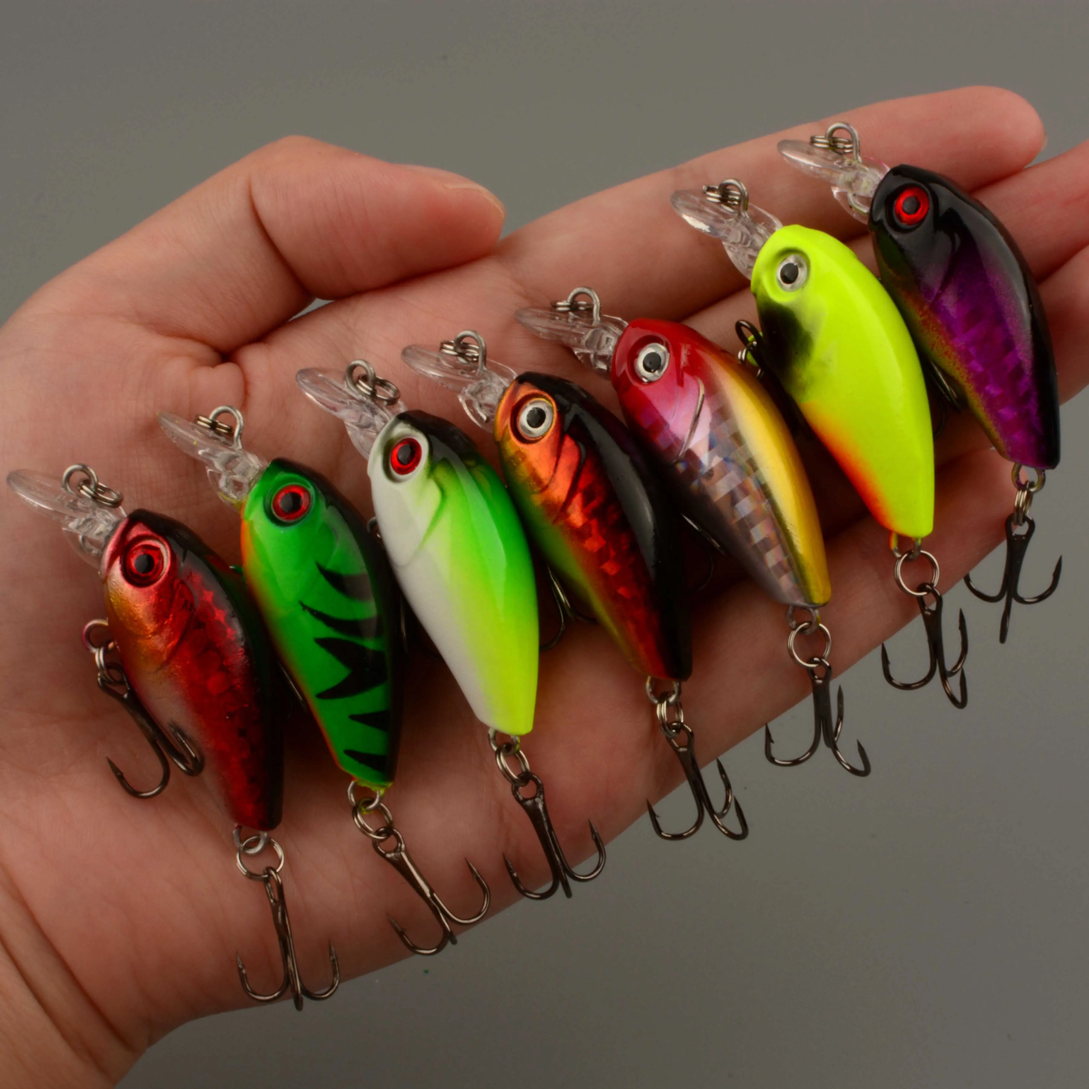 7Pcs Mini Harte Minnow Schwimm Köder Wobbler Jerkbait Kurbel Angeln Lockt Haken Bass Pesca Frische Salzwasser Tackle Image