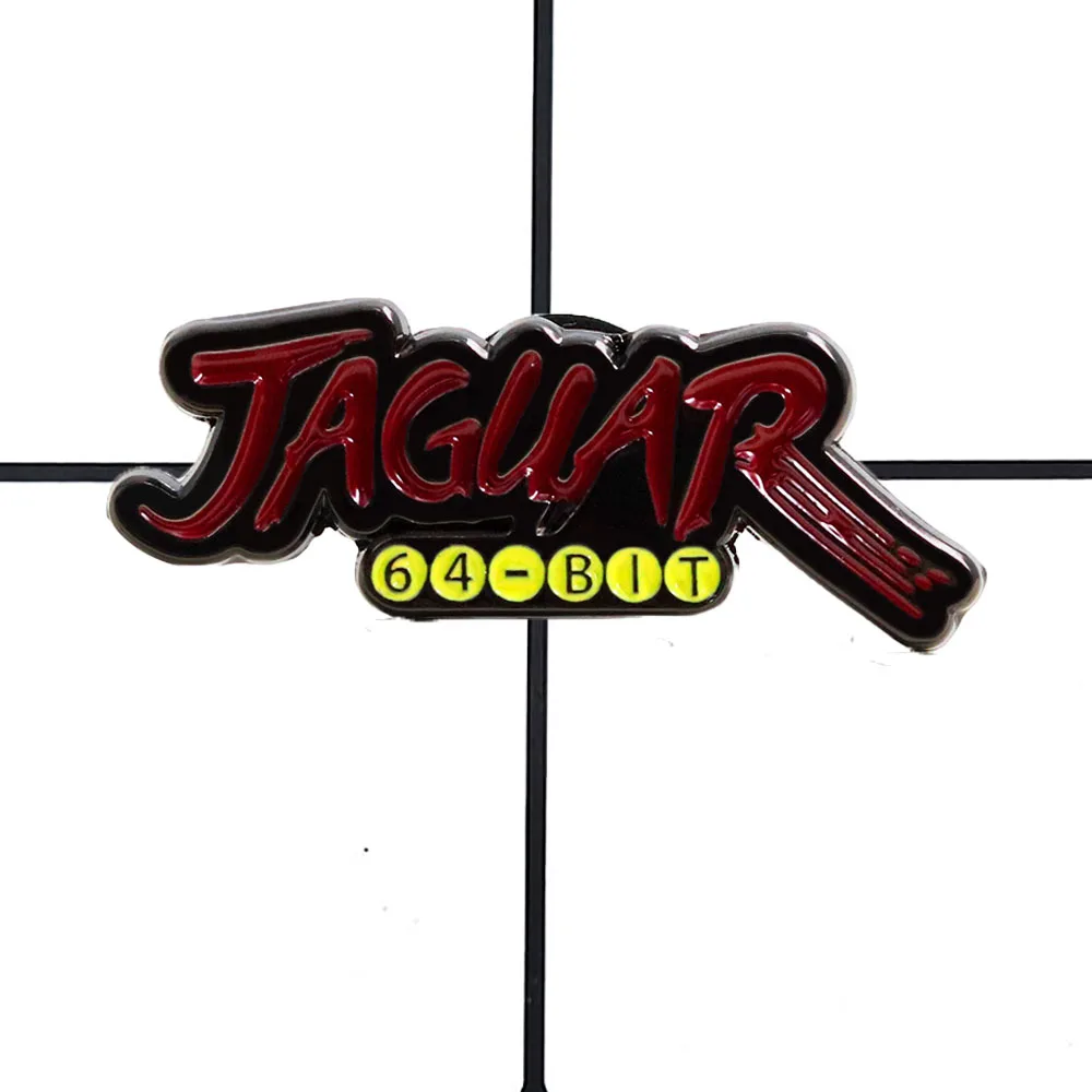 Jaguar 64 Bit Gaming Console Logo Brooch Classic Retro Video Game Peripheral Metal Pin Nostalgic Game Player Collection Badge