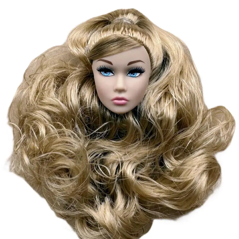 Vintage 1/6 PP Gesicht Form Puppe Köpfe Mode Puppe Kopf Mit Pony Schwanz Haar Bang Make-Up DIY Spielzeug Teile Mädchen Geburtstag geschenke