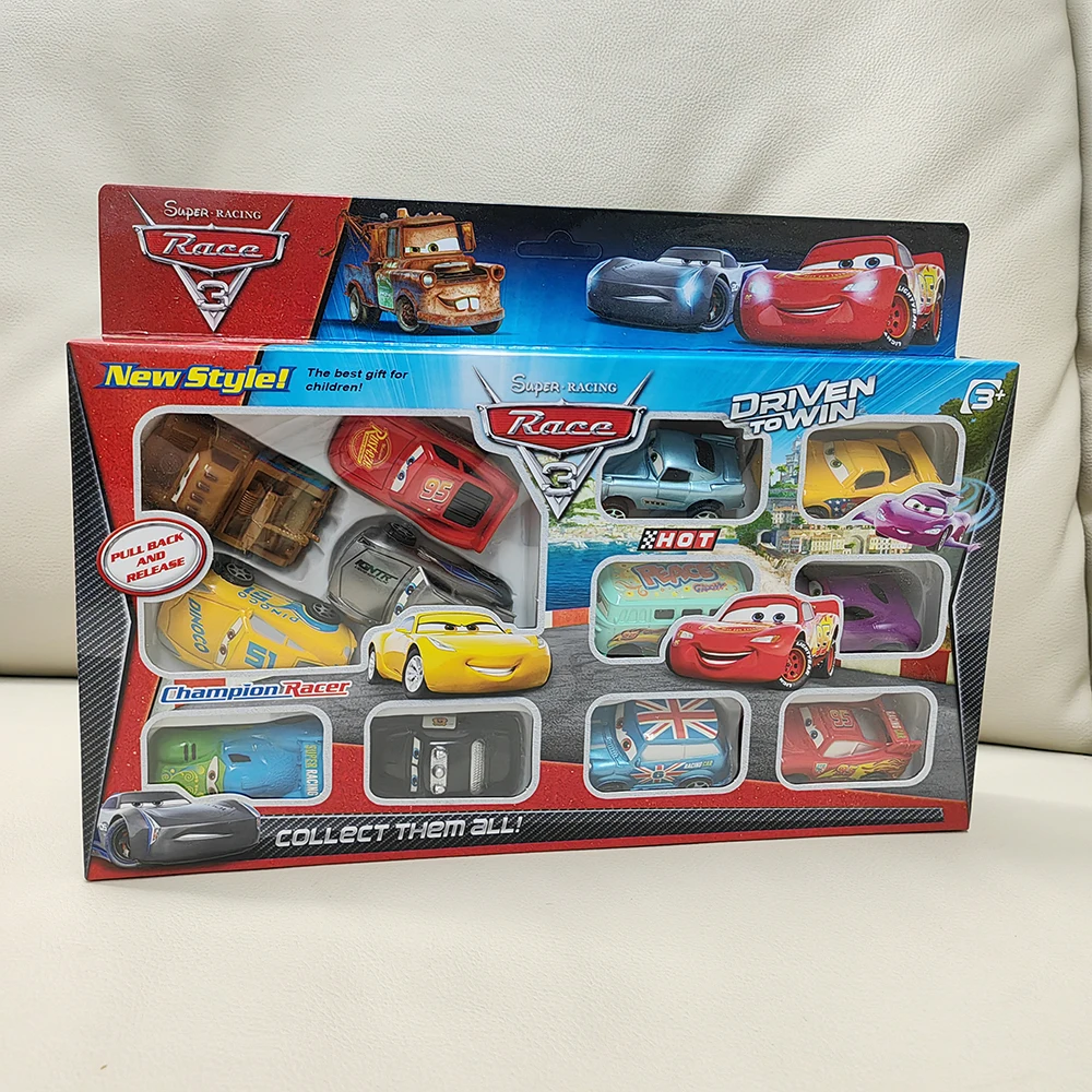 12 teile/satz Heißer Verkauf Pixar Cars Lightning Mcqueen Jackson Storm Mater Pvc Modell Back-Force Auto Spielzeug Für Kinder geburtstag Geschenk Set Image
