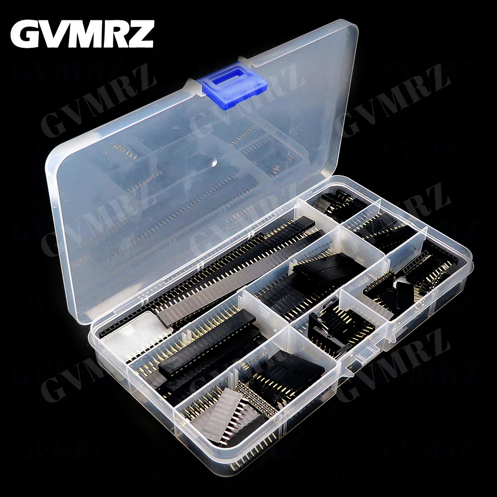 120 Teile/schachtel 2,54mm einreihige pin buchse Weibliche Header stecker 4PIN 6PIN 8PIN 10PIN 12PIN 16PIN 40PIN PCB board kombination Kit Image