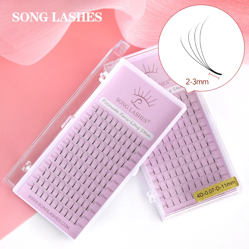 SONG LASHES Lange Wurzel-Wimpernverlängerungen, vorgefertigte Volumenfächer, 2d/3d/4d/5d, künstliche Wimpern, russisches Volumen, Wimpernverlängerung Image