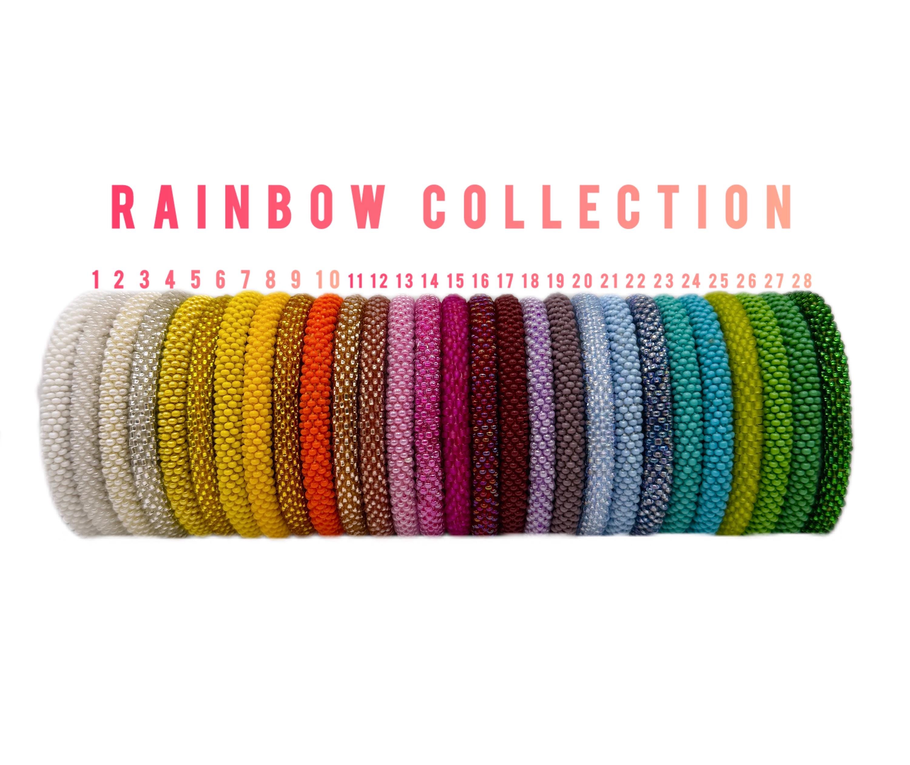 Braccialetti unisex con perline all'uncinetto / Braccialetto con perline di semi / Braccialetto con perline di vetro / Bracciale nepalese per donna /