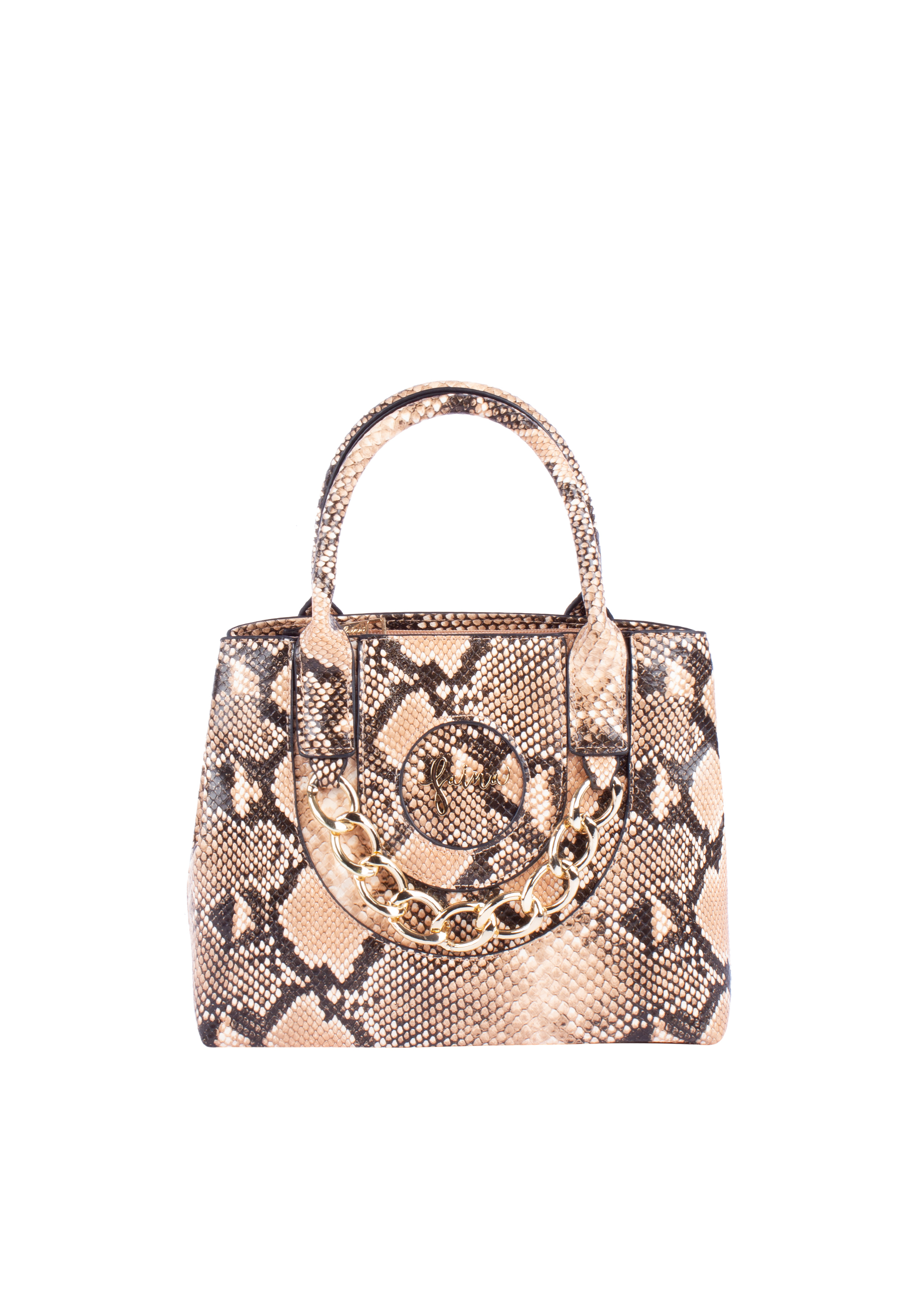 Faina Henkeltasche Damen Kamel Schwarz Image