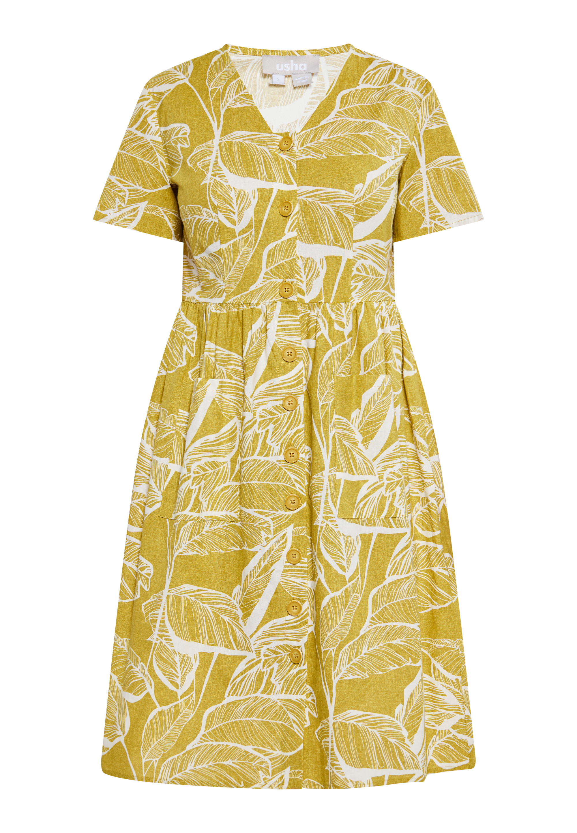 usha Kleid Damen Gelb Wollweiss M