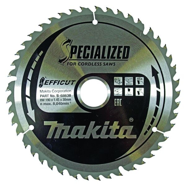 makita Kreissägeblatt »B-68638 EFFICUT« 190,0 mm 45 Zähne braun Image