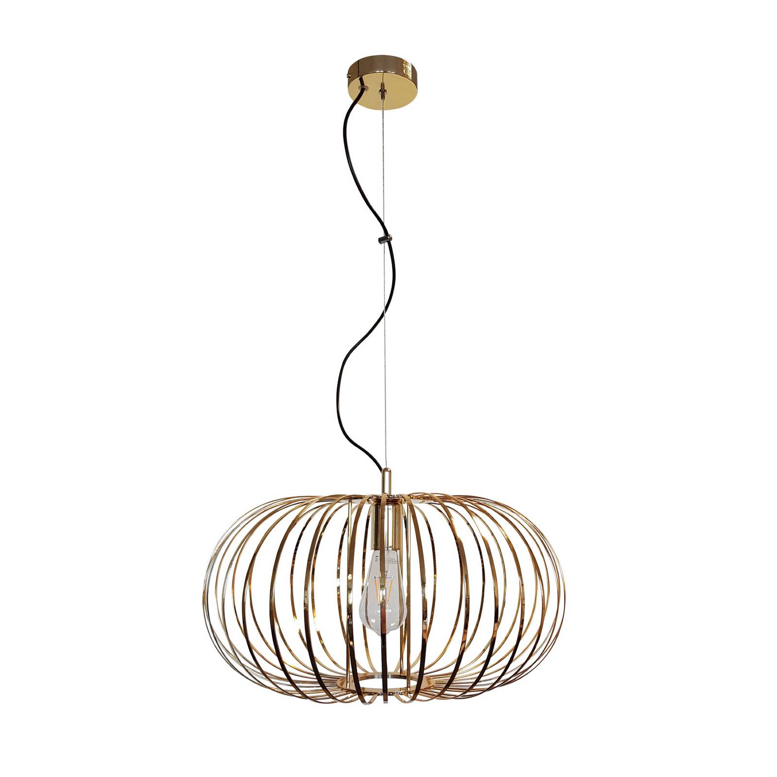 Hängelampe Globe Domiluce, dimmbar, messing / gold, für Wohn- / Esszimmer, Metall, Pendelleuchte